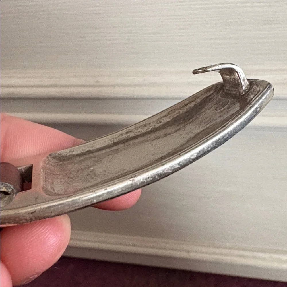 Vintage Brighton Brown Hinged Genuine Leather Belt Silver Buckle Western Coastal